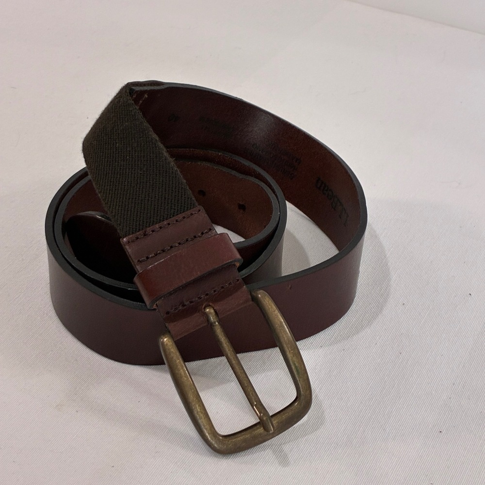 LL Bean Leather Belt Mens 40‎ Brown Rugged Casual Heritage Americana